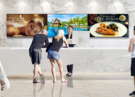 Videowall solution for hotel and resort lobbies