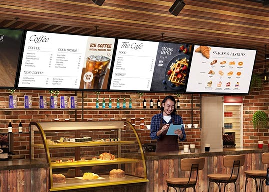 Digital Menu Board for coffee shops and cafes